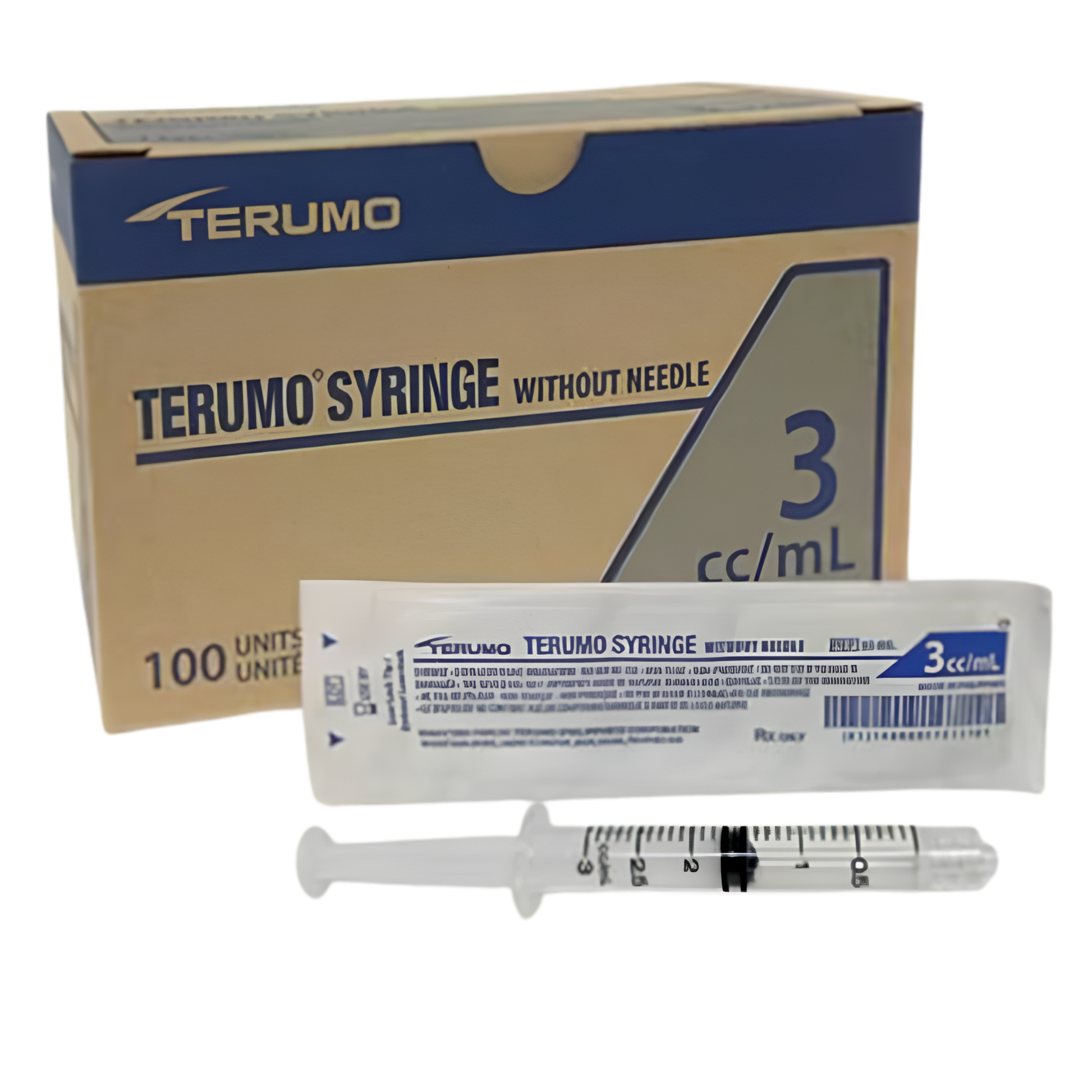 Terumo syringe without needle in box packaging and syringe