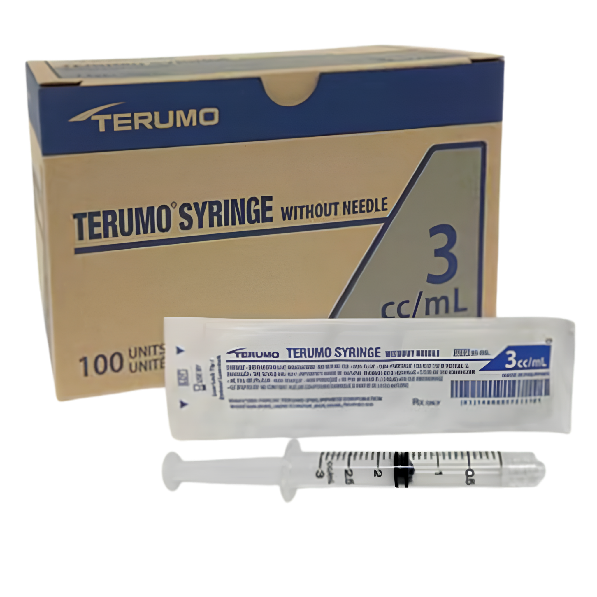 Terumo syringe without needle in box packaging and syringe