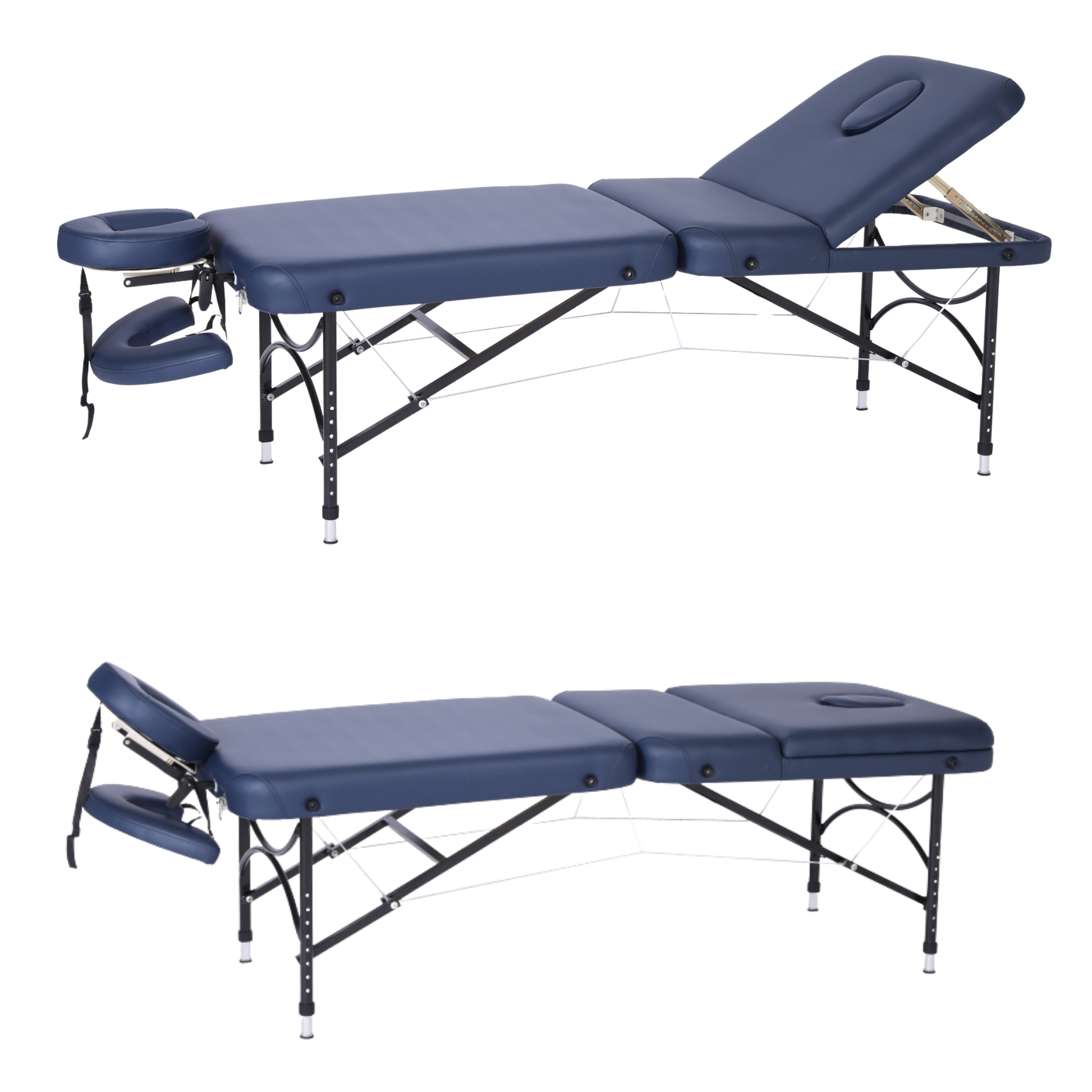 Pacific Medical Three Section Portable Massage Table Navy Blue