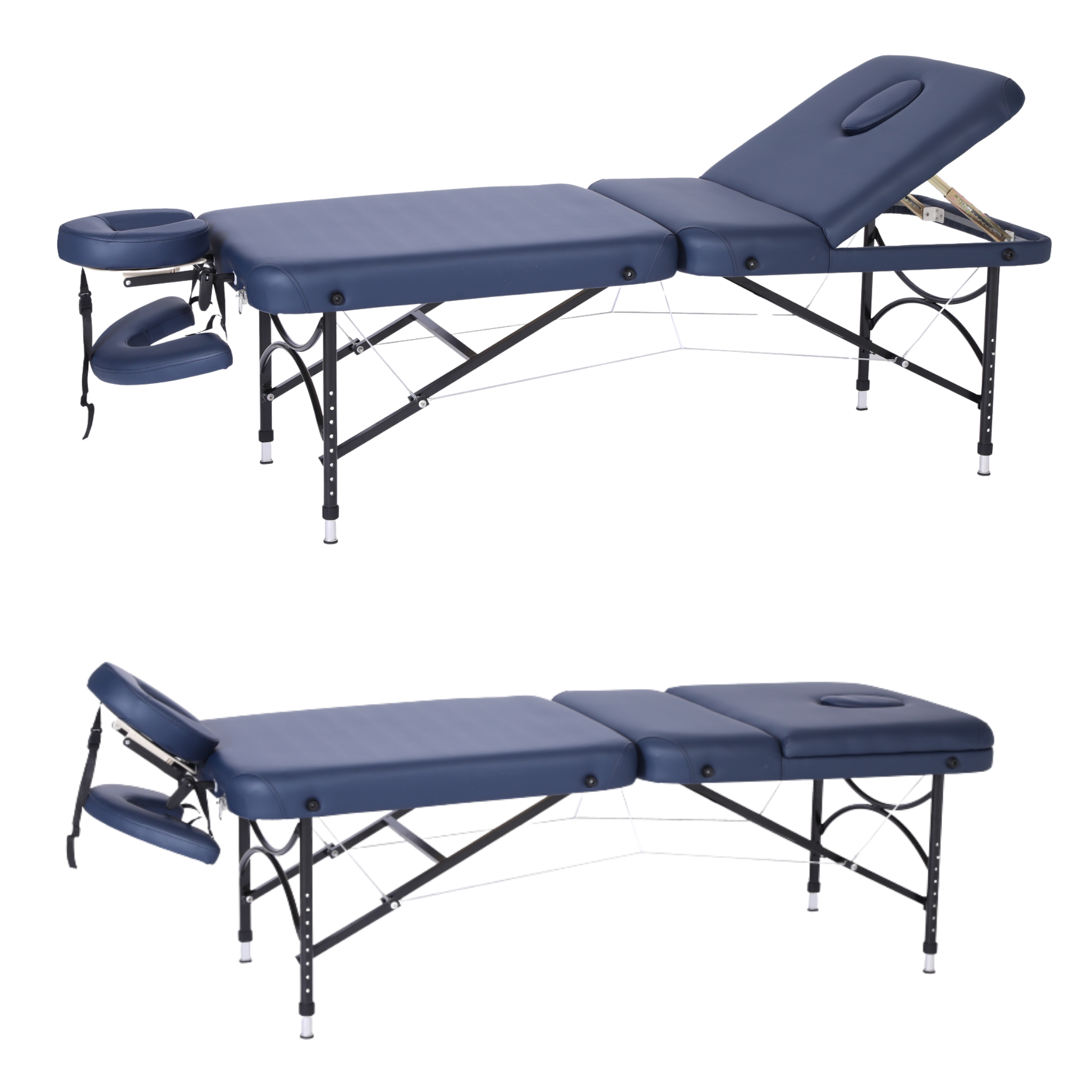 Pacific Medical Three Section Portable Massage Table Navy Blue