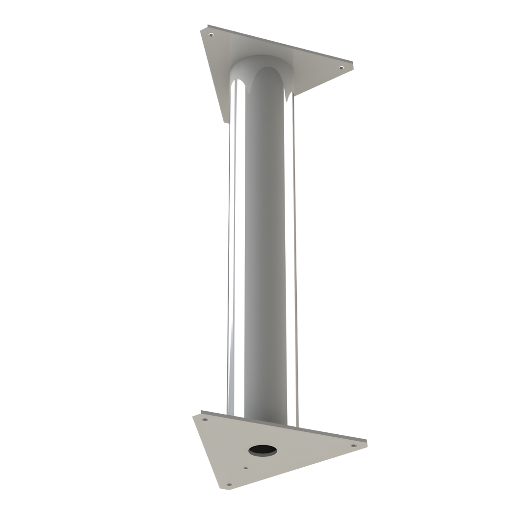 ULED ceiling cotton reel bracket for 3700–4700mm cubicle curtain tracks in healthcare rooms, providing secure overhead support and stability in use.