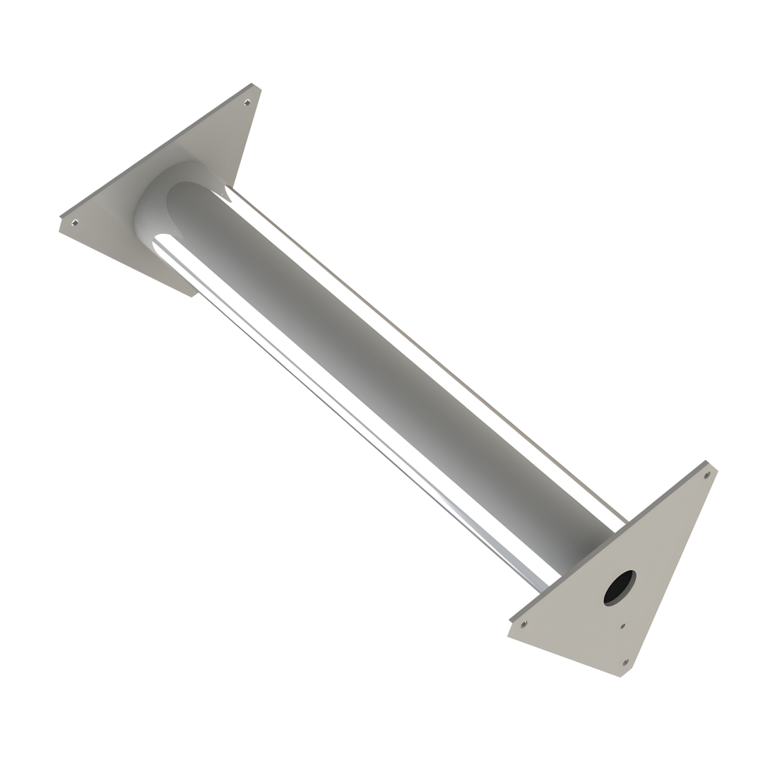 ULED ceiling cotton reel bracket for 3700–4700mm cubicle curtain tracks in healthcare rooms, providing secure overhead support and stability in use.