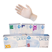 Ultra Fresh Latex Powder Free Disposable Gloves – premium single-use examination gloves for medical, aged care, and hygiene protection.
