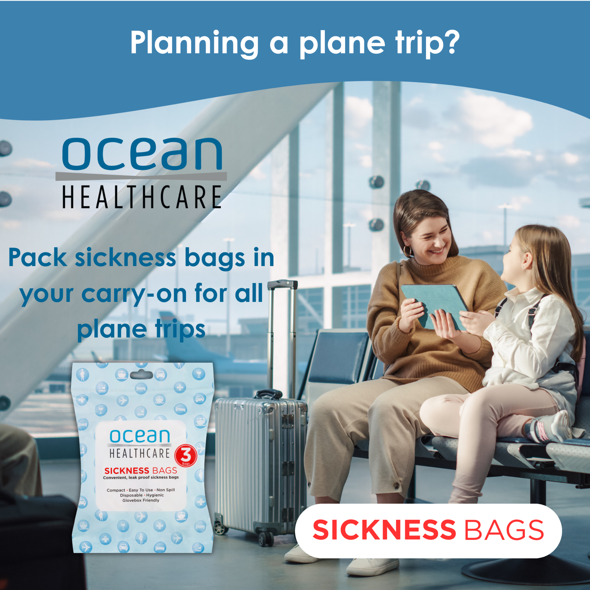 Ocean Healthcare Travel/Portable Sickness Bags