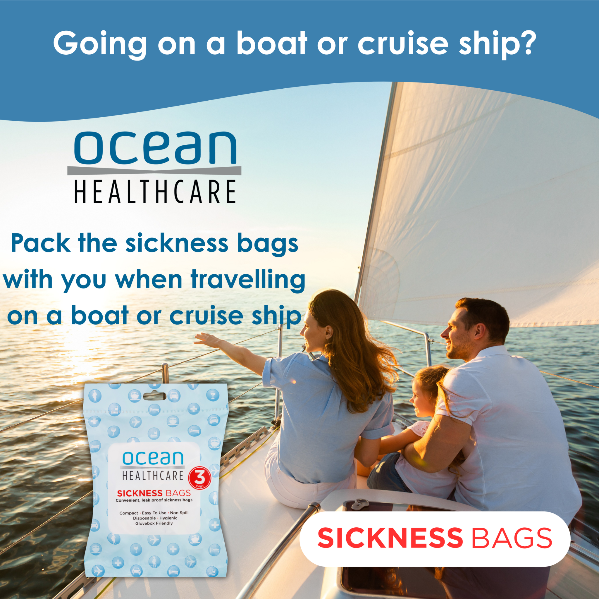 Ocean Healthcare Travel/Portable Sickness Bags