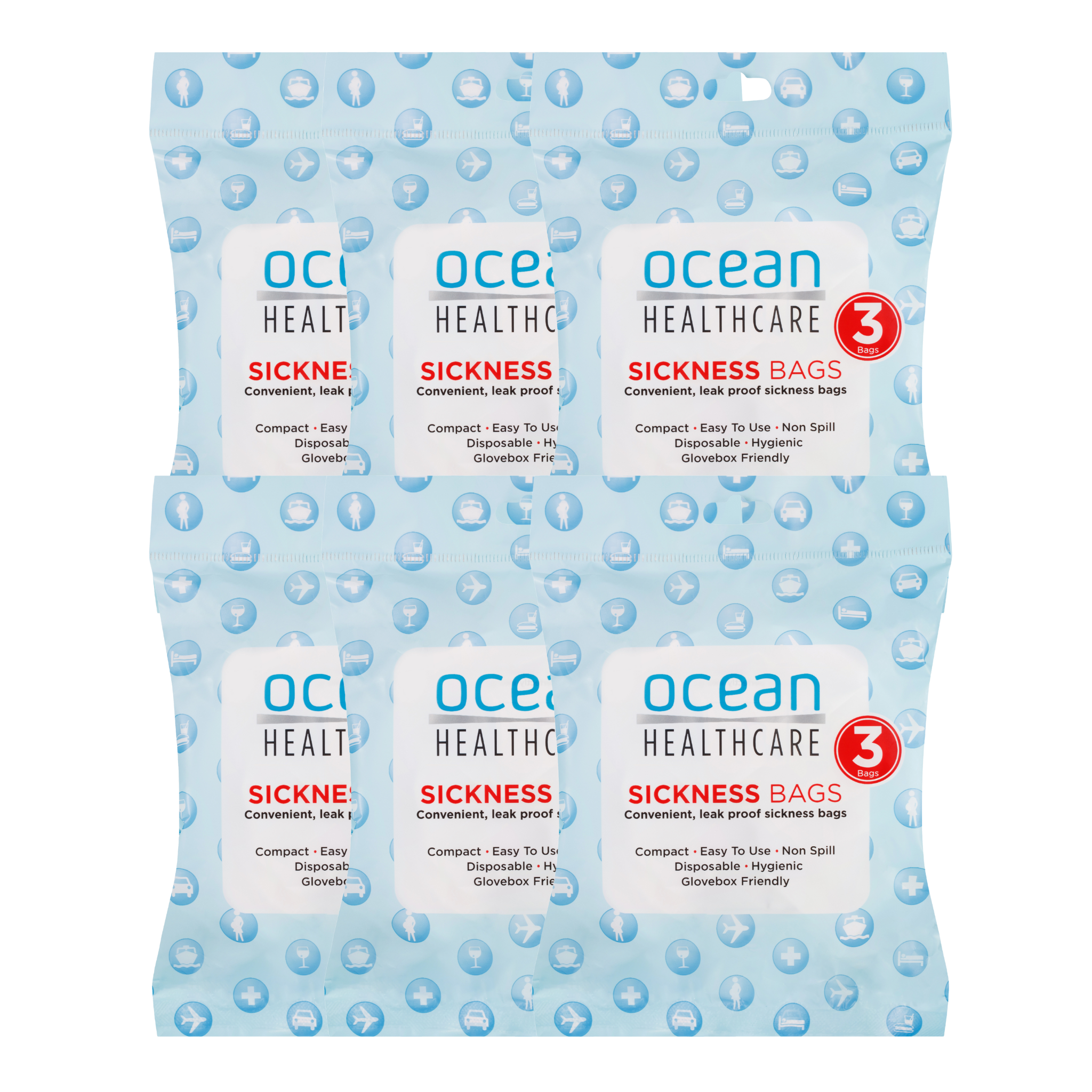 Ocean Healthcare Travel/Portable Sickness Bags