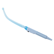 Yankauer Handle 8mm Crown Tip, sterile single-use suction instrument, single wrap packaging, with on/off switch for controlled oral suctioning.