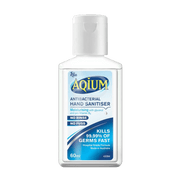Aqium Antibacterial Hand Sanitiser 60Ml Bottle Cap Hygiene