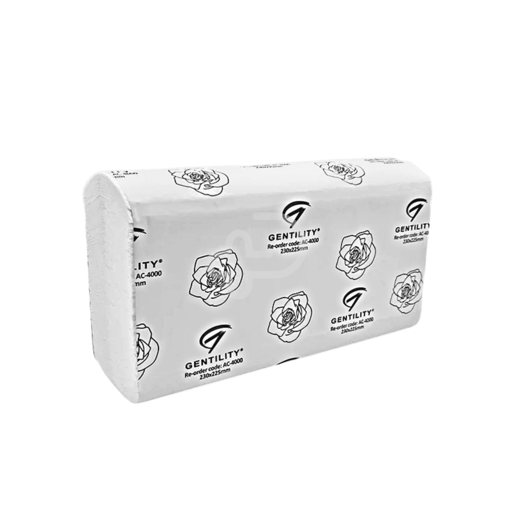 Gentility Slimline Interleaved Hand Towel 200 Sheets 1Ply 22.5 X 23Cm