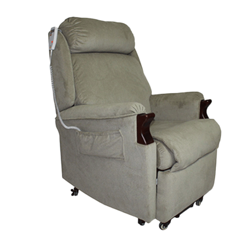 Oscar Hudson Lift Recliner Chair upright in VersoTela fabric, front view