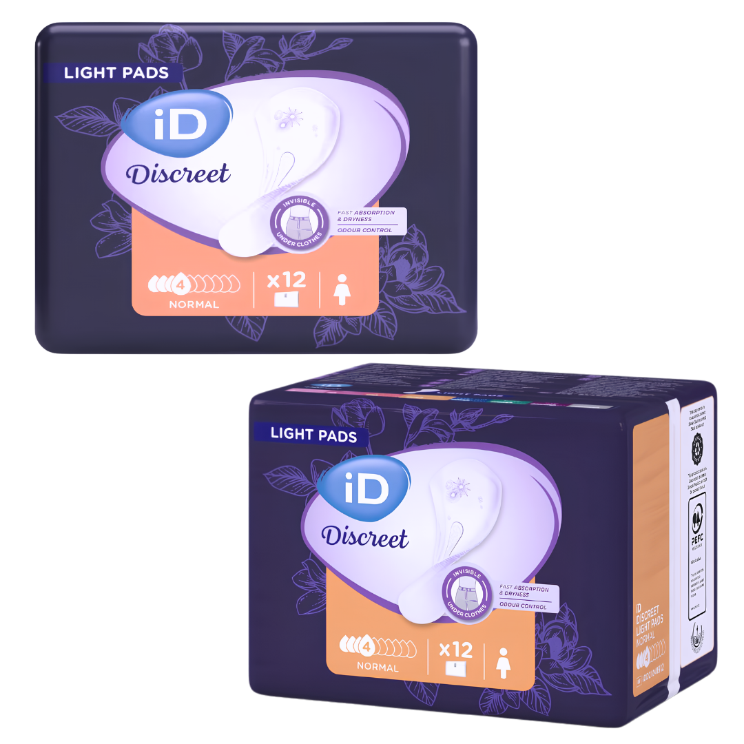 iD Discreet Pad Light Normal Women 270mm continence pad offers discreet, absorbent protection for light bladder leakage with comfort and odour control.