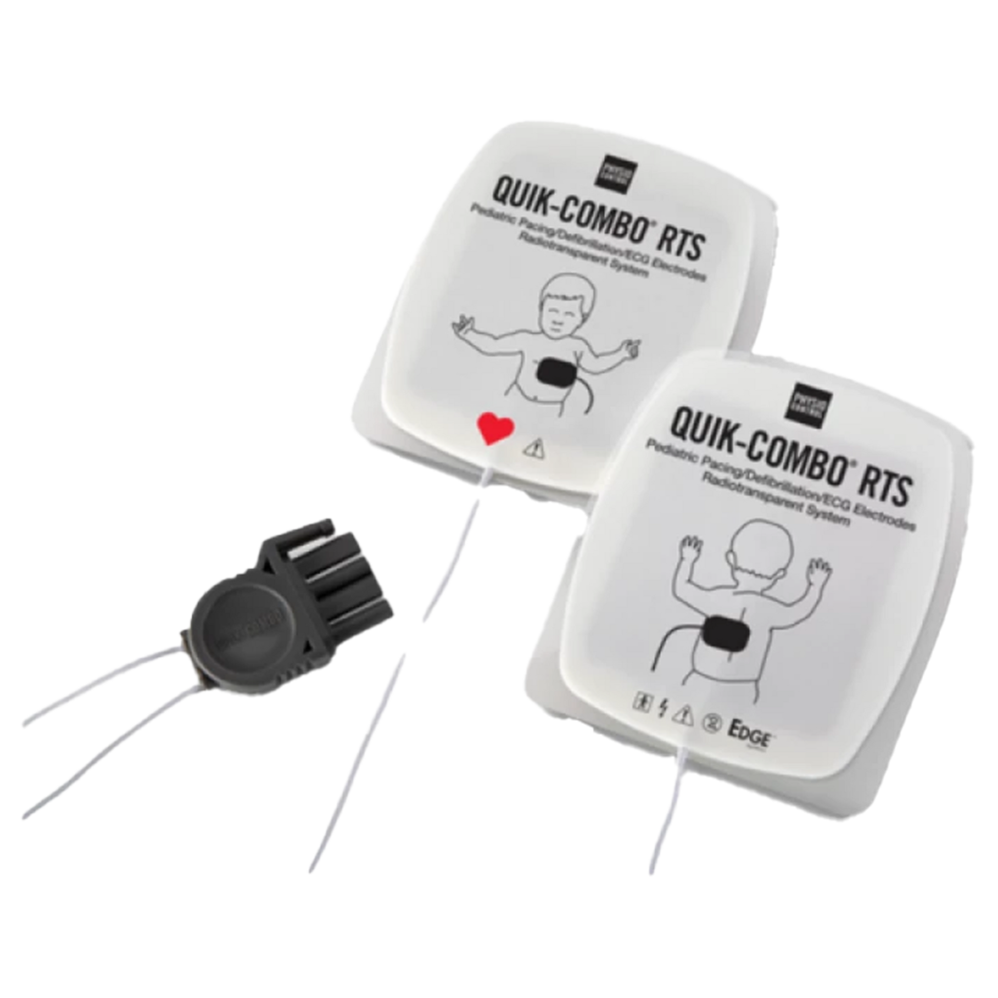Lifepak Rts Electrodes With Quik-Combo Connector Pediatric Defibrillator Consumables