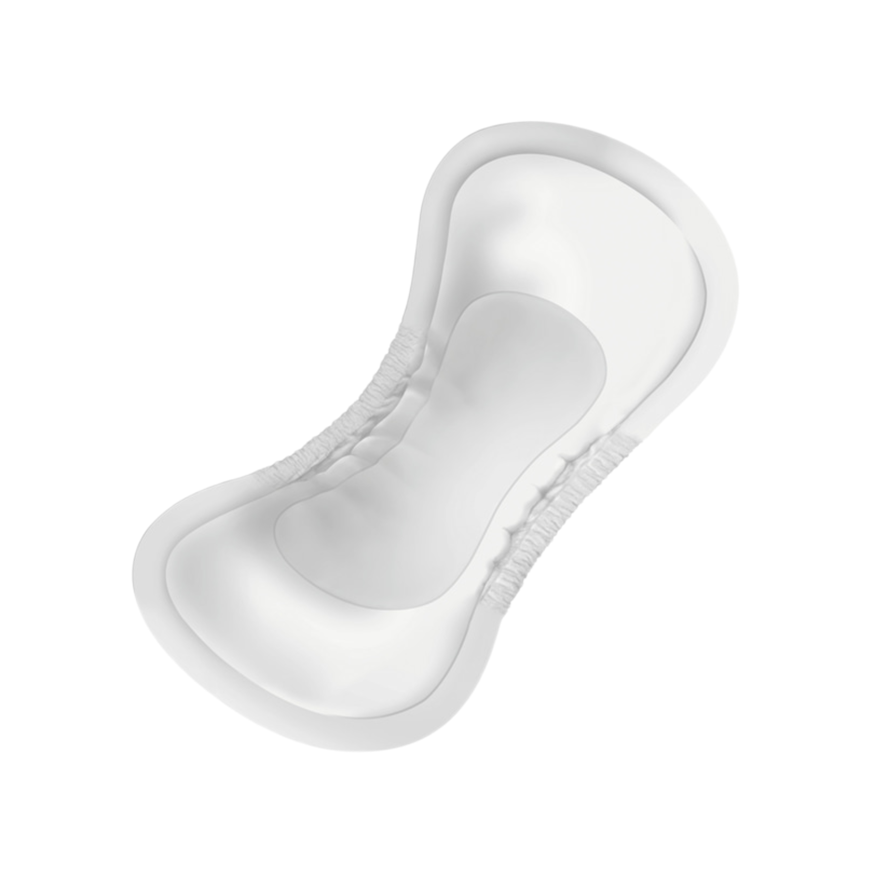 Top-down view of an unfolded MoliCare Premium lady Pad showing the inner absorbent core and soft textile-like backsheet.