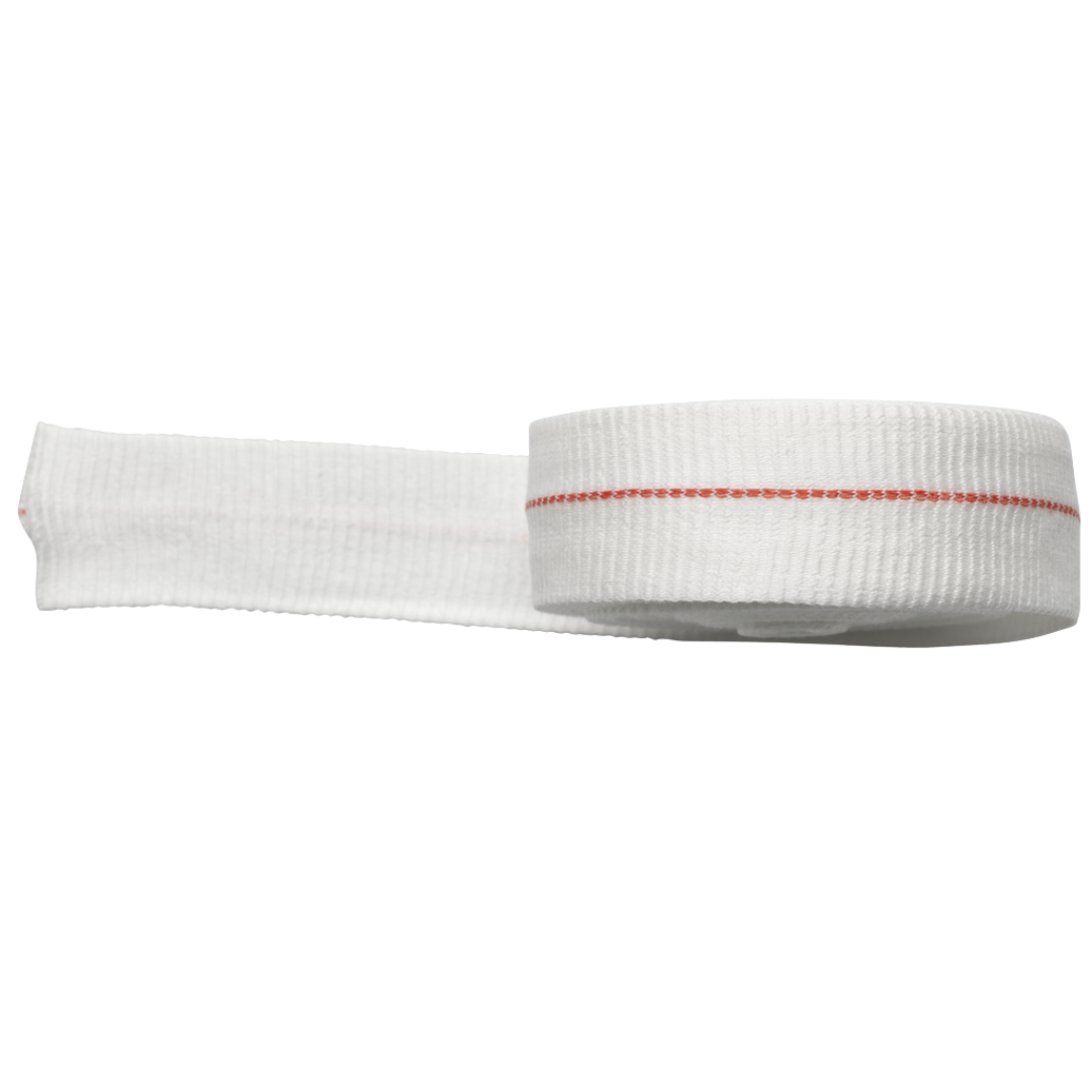 Molnlycke Tubifast Retention Bandage 10m Red roll provides secure tubular fixation for dressings, ensuring comfort and reliable wound care.