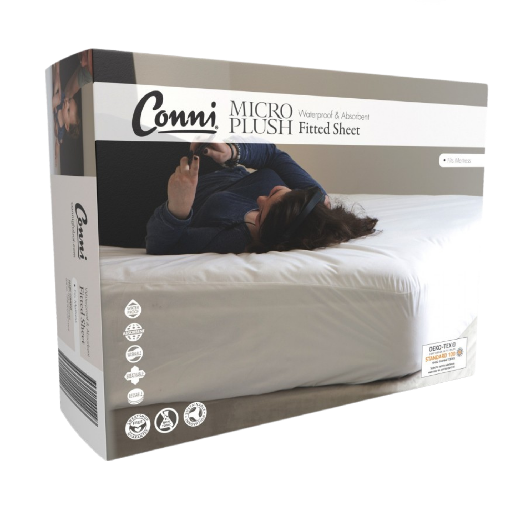 Conni Micro-Plush King Waterproof Fitted Sheet Bedding