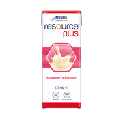 Nestle Resource Plus Strawberry Flavour drink package on a white background
