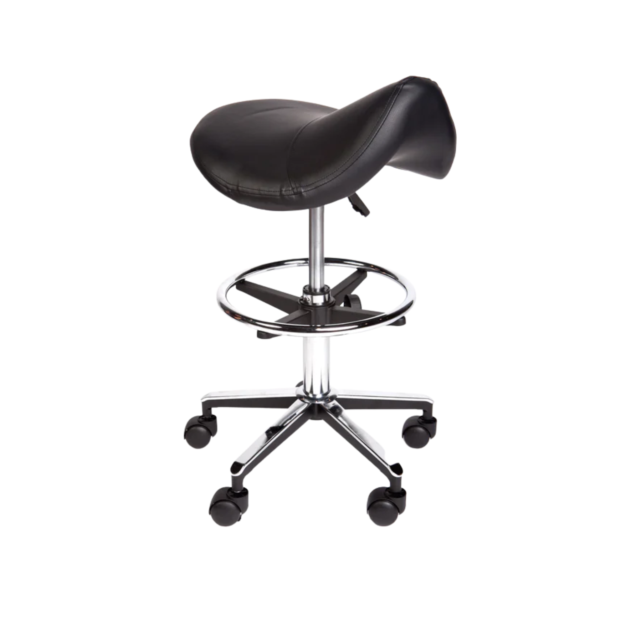 Saddle Stool Premium With Foot Ring Black Stools Bed Screens & Iv Stands