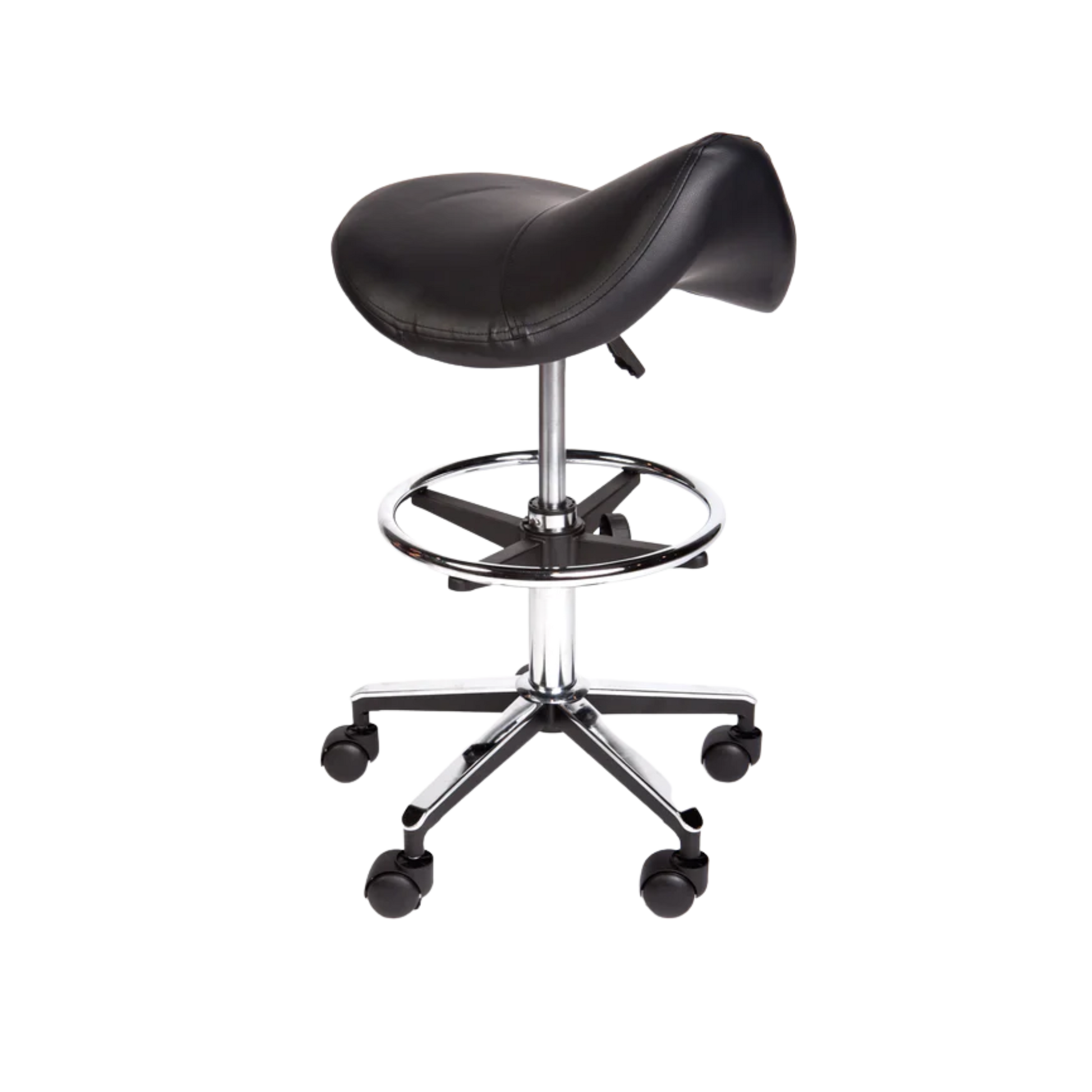 Saddle Stool Premium With Foot Ring Black Stools Bed Screens & Iv Stands