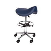 Saddle Stool Premium With Foot Ring Navy Blue Stools Bed Screens & Iv Stands