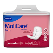 Packaging of MoliCare Premium Form 7 Drops in pink and white color with product image and details.